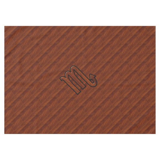 Stijlvolle Scorpio Zodiac Symbol in Mahogany Tafelkleed (Voorkant (Horizontaal))