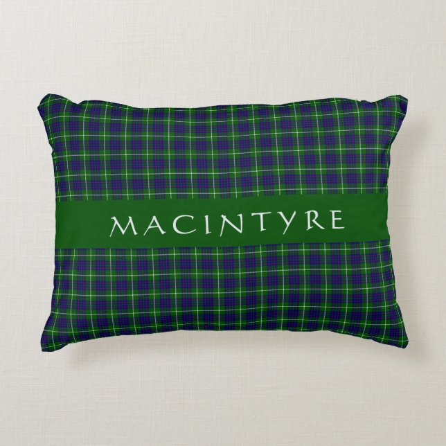 Stijlvolle Scottish Clan MacIntyre Aangepast Accent Kussen (Voorkant)