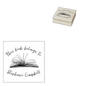 Stijlvolle script aangepaste naam bibliotheekboek rubberstempel (Gestempeld)