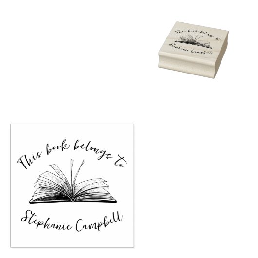 Stijlvolle script aangepaste naam bibliotheekboek rubberstempel (Gestempeld)