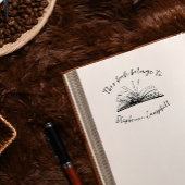 Stijlvolle script aangepaste naam bibliotheekboek rubberstempel