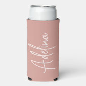 Stijlvolle script aangepaste naam Meisjes strandui Seltzer Blikjeskoeler (Seltzer Voorkant)