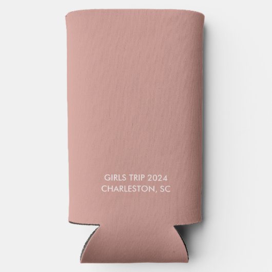 Stijlvolle script aangepaste naam Meisjes strandui Seltzer Blikjeskoeler (Achterkant)