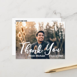 Stijlvolle Script Bedankt Afstudeeransichtkaart Briefkaart