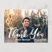 Stijlvolle Script Bedankt Afstudeeransichtkaart Briefkaart (Voorkant)