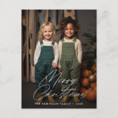 Stijlvolle script belettering Kerstmis Briefkaart (Voorkant)
