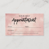 Stijlvolle Script Blush Folie Appointkaart Visitekaartje (Voorkant)