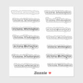 Stijlvolle Script & Calligrafie Typografie Naam Sticker (Vel)