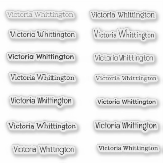 Stijlvolle Script & Calligrafie Typografie Naam Sticker (Voorkant)