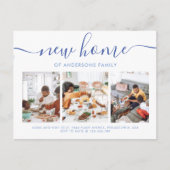 Stijlvolle Script Calligraphy 3 Photo New Home Mov Aankondigingskaart (Voorkant)