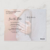 Stijlvolle Script Chic Save the Date Wedding Briefkaart (Achterkant)