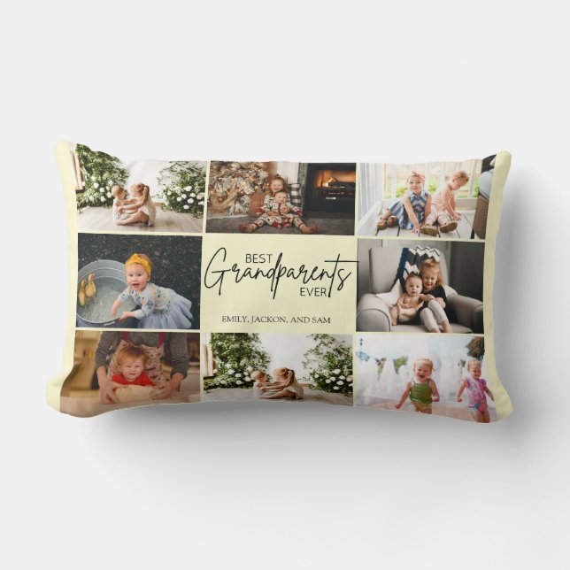 Stijlvolle Script Collage Beste Grootouders Evers Kussen (Voorkant)