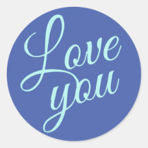 Stijlvolle Script Cute Love You Blue Quottes