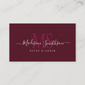 Stijlvolle Script Event Planner Visitekaartje (Voorkant)
