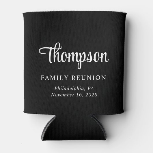 Stijlvolle Script Family Reunion Black Blikjeskoeler (Voorkant)