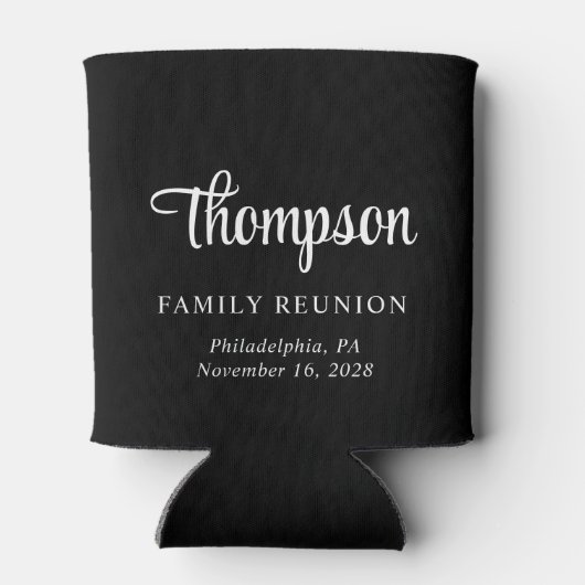 Stijlvolle Script Family Reunion Black Blikjeskoeler (Achterkant)