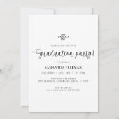 Stijlvolle Script Hart Typografie Graduation Party Kaart (Achterkant)