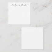 Stijlvolle Script Heart Couple Name Wedding Pas ge Notitiekaartje (Voorkant / Achterkant)