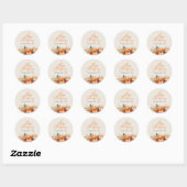 Stijlvolle script herfst Bloemrijke Happy Thanksgi Ronde Sticker (Vel)