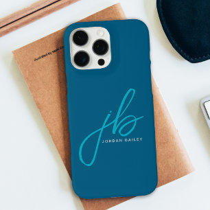 Stijlvolle script monogram initiaal en naam iPhone 16 pro max hoesje