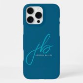 Stijlvolle script monogram initiaal en naam iPhone hoesje (Achterkant)