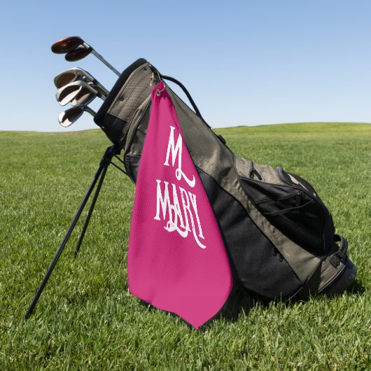 STIJLVOLLE SCRIPT MONOGRAM ROZE GOLFHANDDOEK (Groen)