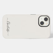 Stijlvolle script naam monogram effen wit iPhone hoesje (Achterkant horizontaal)