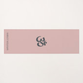 Stijlvolle script naam Om symbool zilver roze Yogamat (Achterkant (horizontaal))