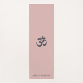 Stijlvolle script naam Om symbool zilver roze Yogamat (Voorkant)