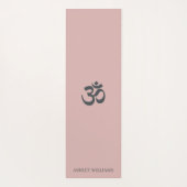 Stijlvolle script naam Om symbool zilver roze Yogamat (Achterkant)