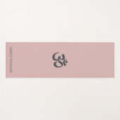 Stijlvolle script naam Om symbool zilver roze Yogamat (Voorkant (horizontaal))
