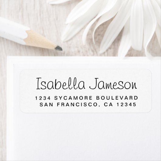 Stijlvolle script naam retouradres etiket (Insitu)