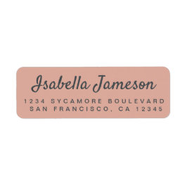 Stijlvolle script naam stoffig roze retouradres etiket