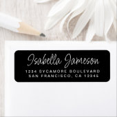 Stijlvolle Script Naam Zwarte Retouradres Etiket (Insitu)