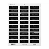 Stijlvolle Script Naam Zwarte Retouradres Etiket (Full Sheet)