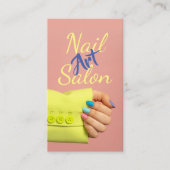 Stijlvolle Script Nail Artist Manicurist Blush Pin Visitekaartje (Voorkant)