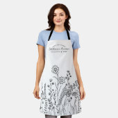 Stijlvolle Script Name Floral Pattern Apron Schort (Gedragen)