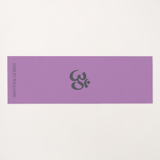 Stijlvolle Script Name Om Symbol Lavender Paars Yogamat (Achterkant (horizontaal))