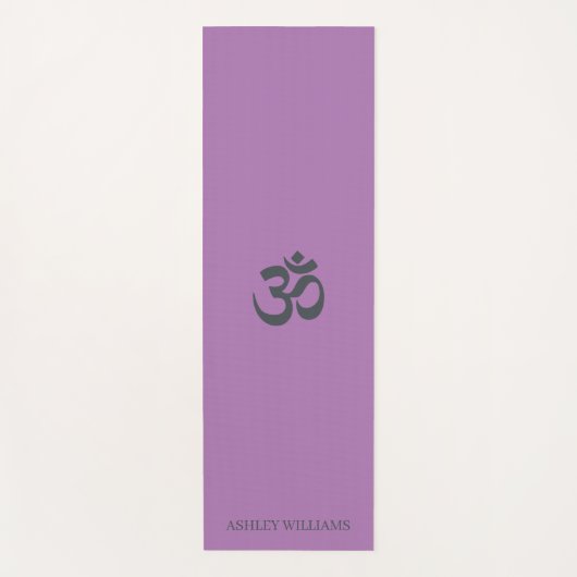 Stijlvolle Script Name Om Symbol Lavender Paars Yogamat (Voorkant)