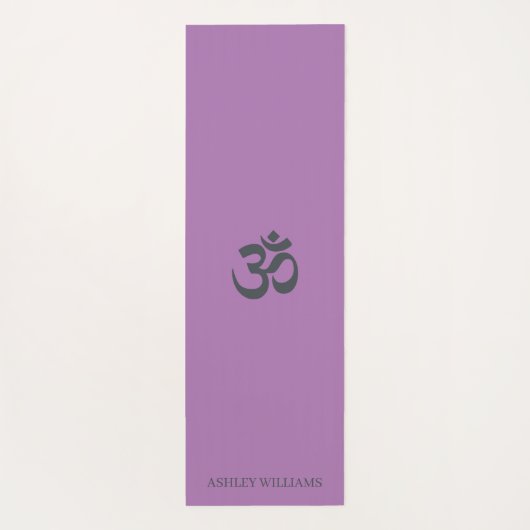 Stijlvolle Script Name Om Symbol Lavender Paars Yogamat (Achterkant)
