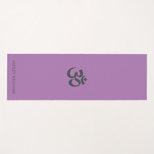 Stijlvolle Script Name Om Symbol Lavender Paars Yogamat (Voorkant (horizontaal))