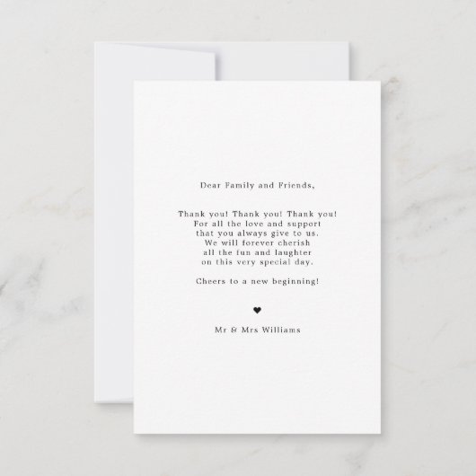 Stijlvolle Script Photo Wedding Dank u kaart (Achterkant)