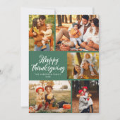 Stijlvolle script Thanksgiving fotocollage Feestdagenkaart (Voorkant)