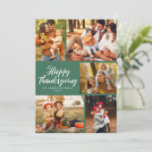 Stijlvolle script Thanksgiving fotocollage Feestdagenkaart (Staand voorkant)