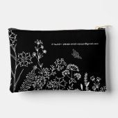 Stijlvolle script trendy bloemenkosmetiekzakje etui (Achterkant)