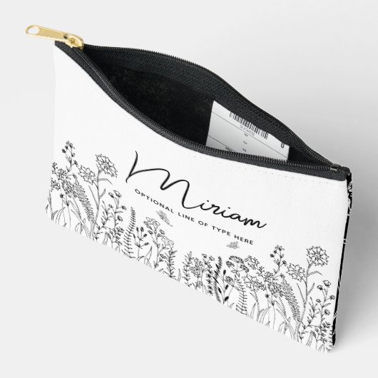 Stijlvolle script trendy bloemige cosmeticatas etui (Open)