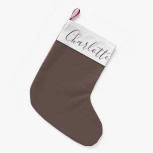 Stijlvolle script typografie koffie bruine aangepa kleine kerstsok