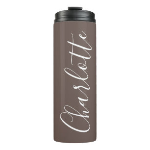 Stijlvolle script typografie koffie bruine aangepa thermosbeker