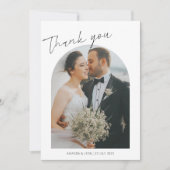 Stijlvolle Script Wedding 2 foto's Dank u kaart (Voorkant)