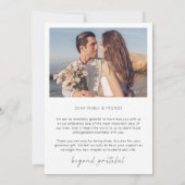 Stijlvolle Script Wedding 2 foto's Dank u kaart (Achterkant)